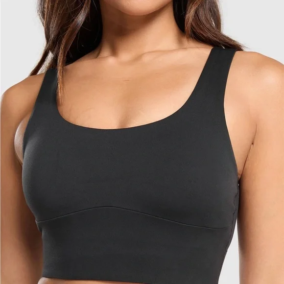 Gymshark Black Athletic Running Longline Sports Bra Medium Support size Small - Picture 5 of 10
